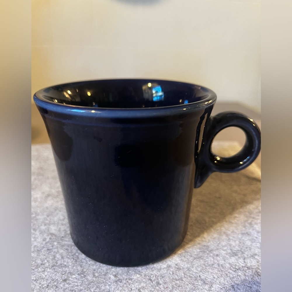 Fiesta Homer Laughlin Cobalt Blue O Ring Handle Coffee Mug 8 Oz